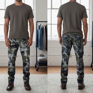 True Religion Geno Relaxed Slim Bleach Wash Jeans Men's 32x34 Blue Flap Pocket